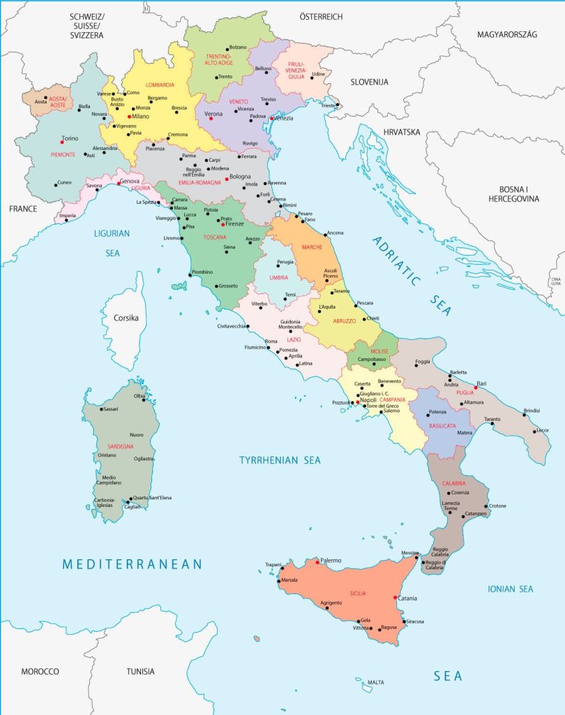 イタリア シチリア半島地図