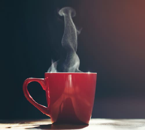 コーヒーカップを温める